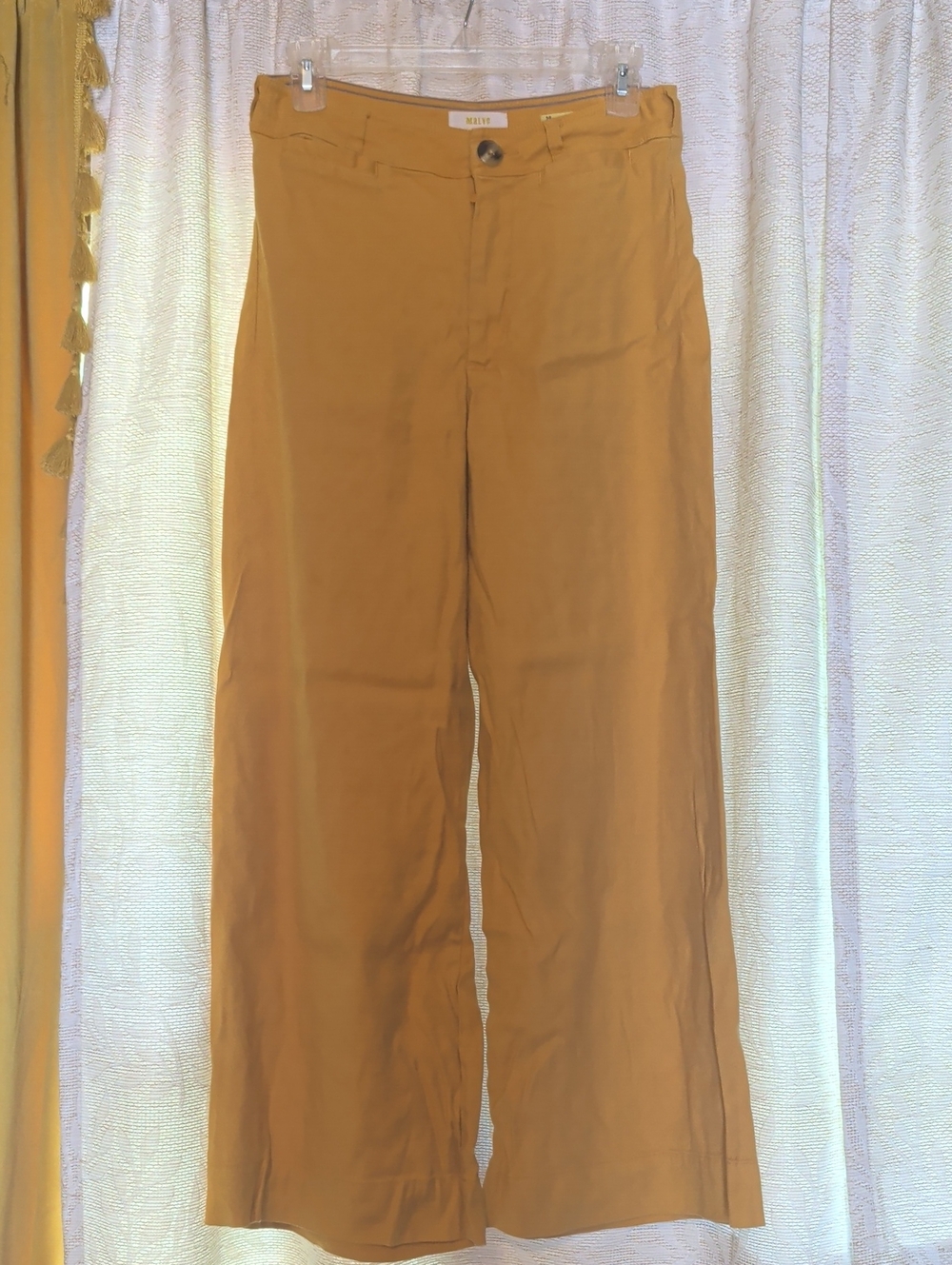 Maeve Anthropologie Women's Wide-Leg Pants in Mustard